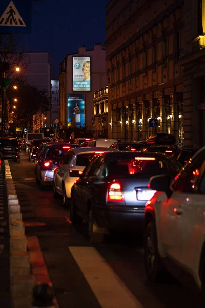 Tráfego Automóvel Poluição Engarrafamento Manhã Noite Capital Bucareste Roménia 2022 — Fotografia de Stock