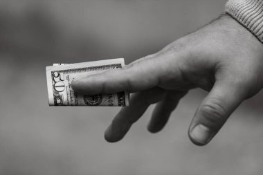 Para siyah ve beyaz. Paranın ayrıntıları