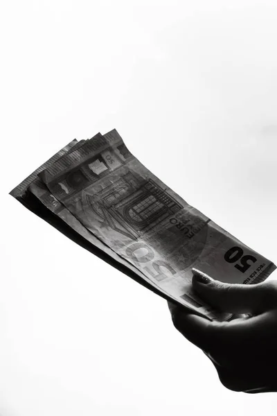 Гроші Чорно Білі Деталь Грошей — стокове фото