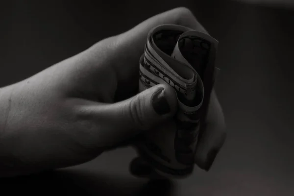 Money Black White Detail Money — Stock Photo, Image