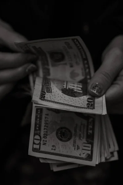 Money Black White Detail Money — Stock Photo, Image
