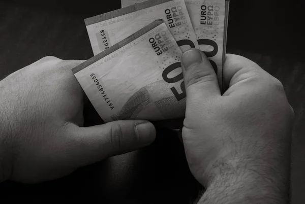 Černobílé Peníze Detail Peněz — Stock fotografie