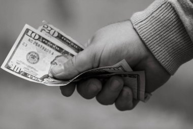 Para siyah ve beyaz. Paranın ayrıntıları