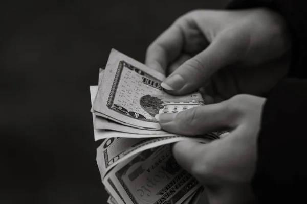 Χρήματα Ασπρόμαυρα Λεπτομέρεια Χρημάτων — Φωτογραφία Αρχείου