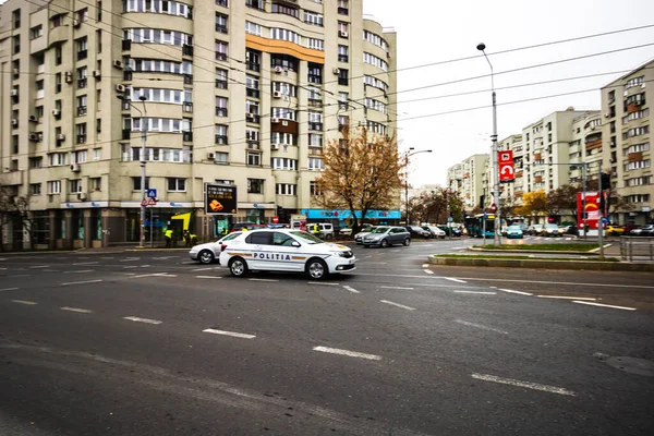 Car Traffic Pollution Traffic Jam Morning Evening Capital City Bucharest — Stock Photo, Image