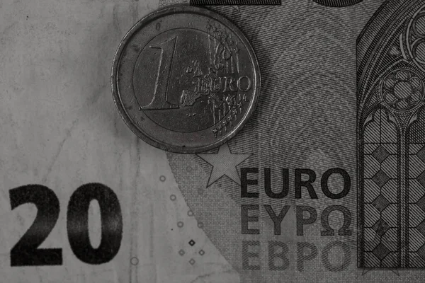 Geld Euromunten Biljetten — Stockfoto