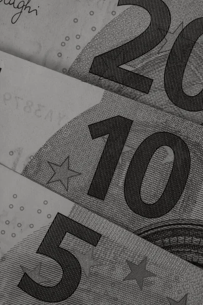 Moedas Notas Euros — Fotografia de Stock