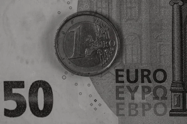 Geld Euromunten Biljetten — Stockfoto