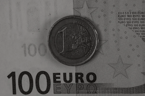 Pénz Euróérmék Bankjegyek — Stock Fotó