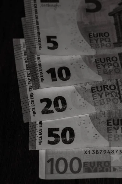 Pengar Euromynt Och Sedlar — Stockfoto
