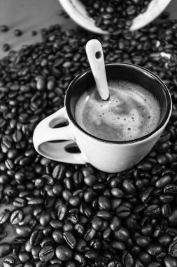 Sade kahve fincanı. Kahvaltı kahve konsepti.