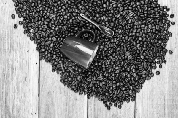 黑咖啡杯早餐咖啡概念 — 图库照片