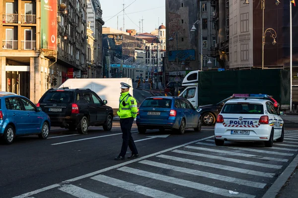 Bucharest Romania Circa 2022 Car Traffic Rush Hour Air Pollution — Stock Photo, Image