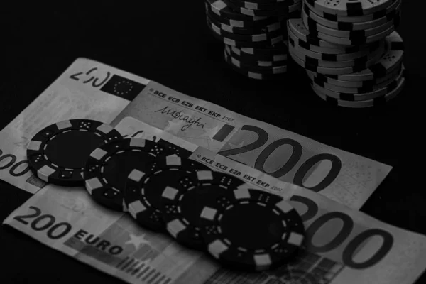 Póker Zseton Pénz Szerencsejáték — Stock Fotó