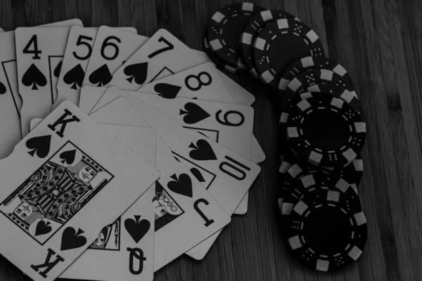 Poker Fişleri Para Kumar — Stok fotoğraf