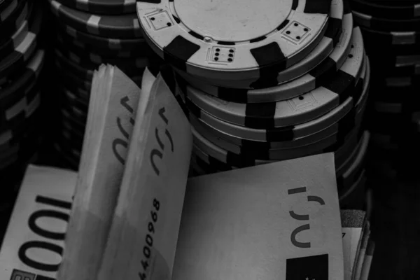 Poker Fişleri Para Kumar — Stok fotoğraf