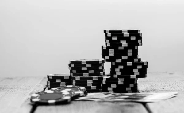 Chips Poker Denaro Gioco Azzardo — Foto Stock