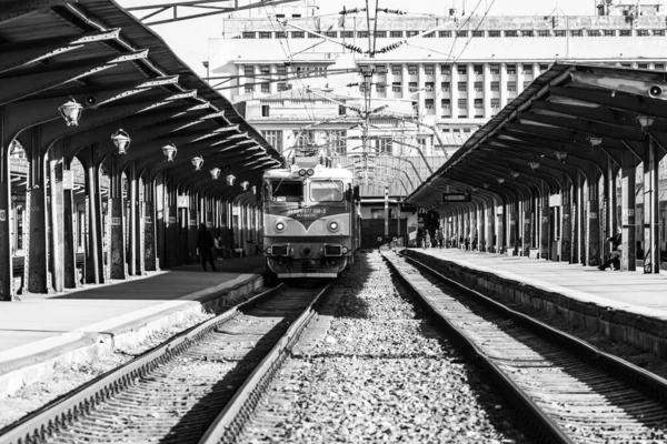 Zug Nordbahnhof Von Bukarest Gara Nord Bukarest Rumänien 2022 — Stockfoto