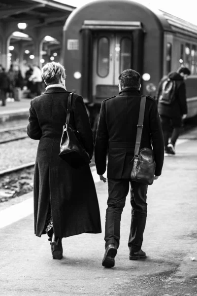 Train Bucharest North Railway Station Gara Nord Bucharest Romania 2022 — Stock Photo, Image