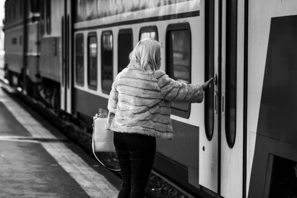 Train Bucharest North Railway Station Gara Bucharest Romania 2022 — стоковое фото