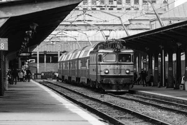 Comboio Bucareste Estação Ferroviária Norte Gara Nord Bucareste Roménia 2022 — Fotografia de Stock