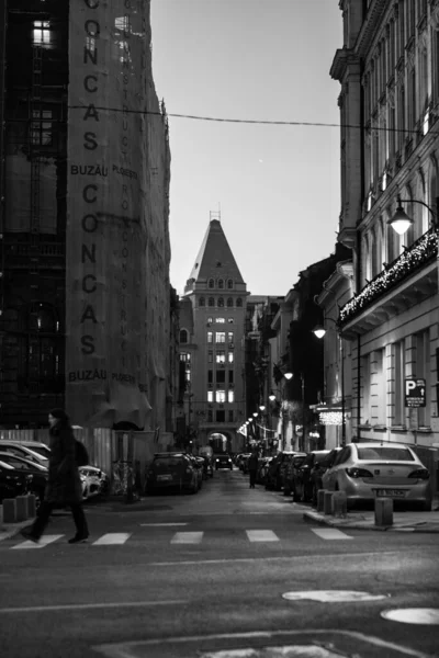 Car Traffic Pollution Traffic Jam City Downtown Bucharest Romania 2022 — Stock Photo, Image