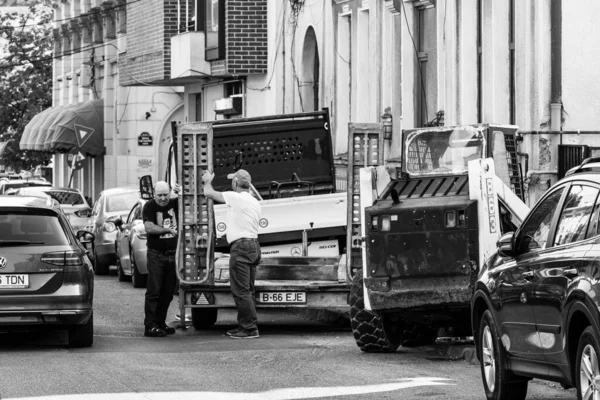 Circulation Automobile Pollution Embouteillage Centre Ville Bucarest Roumanie 2022 — Photo