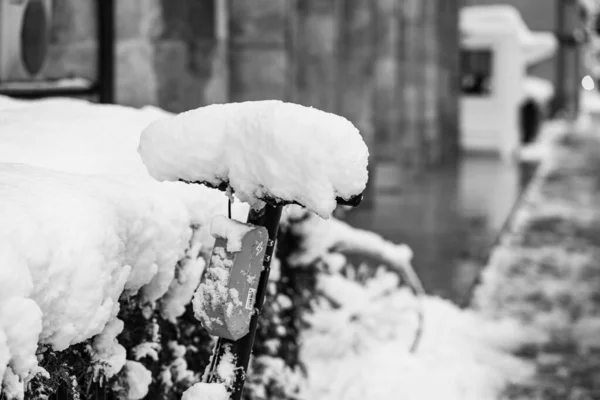 Вранці Був Ідеально Сформований Сніг Вранці Сніг Зимова Концепція Замерзле — стокове фото