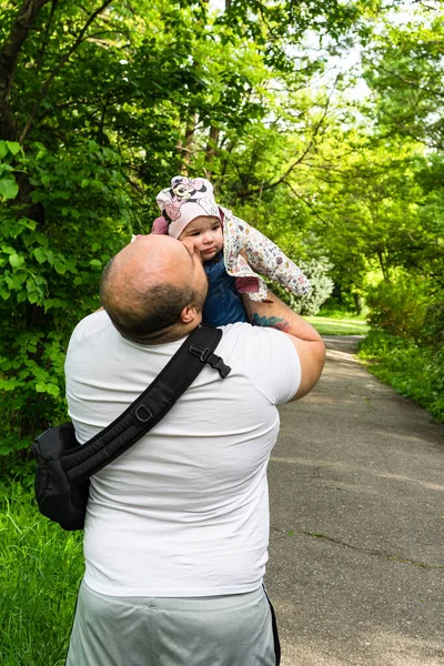 Dad Little Baby Girl Having Fun — Stock Photo, Image