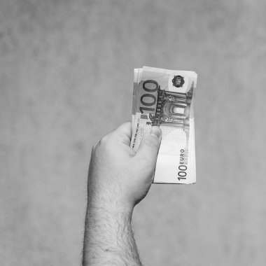 Money EURO banknotes. Inflation and economy concept in Europe