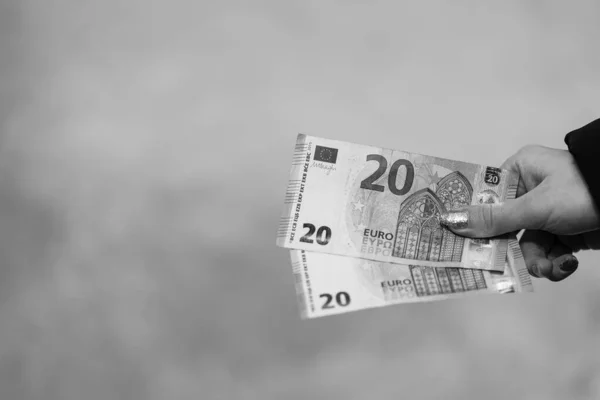 Notas Euro Dinheiro Conceito Inflação Economia Europa — Fotografia de Stock