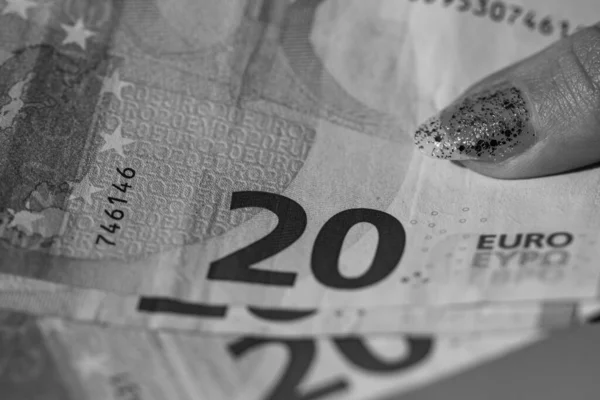Money Euro Banknotes Inflation Economy Concept Europe — Fotografia de Stock