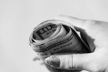 Para banknotları, Amerikan doları. ABD enflasyon ve ekonomi kavramı