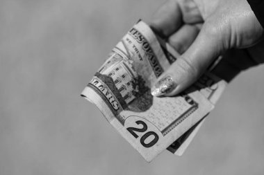 Para banknotları, Amerikan doları. ABD enflasyon ve ekonomi kavramı