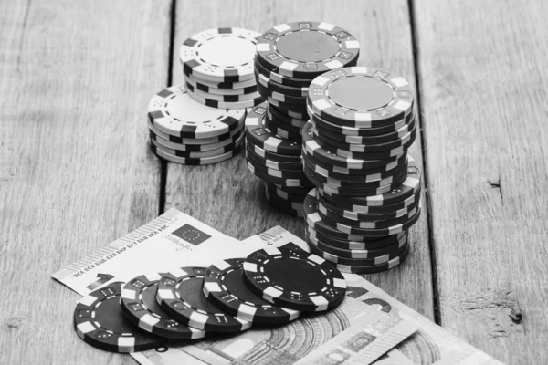 Poker Chips Geld Gokken — Stockfoto