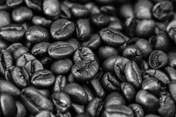 Czarny Kubek Kawy Ziarna Kawy Koncepcja Kawy Śniadanie — Zdjęcie stockowe
