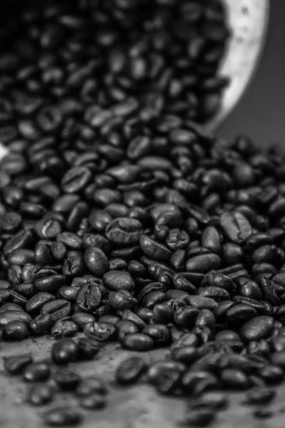 Black Coffee Cup Coffee Beans Breakfast Coffee Concept — Fotografia de Stock