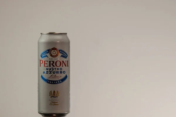 Peroni Nastro Azzurro Una Cerveza Premium Producida Desde 1963 Por —  Fotos de Stock