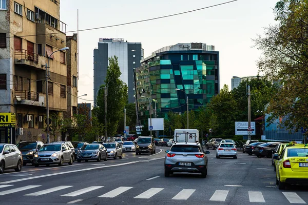 Tráfico Coches Contaminación Atasco Por Mañana Por Noche Ciudad Capital —  Fotos de Stock