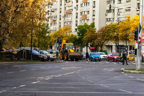 Автомобільний Рух Забруднення Навколишнього Середовища Затори Дорогах Вранці Ввечері Столиці — стокове фото