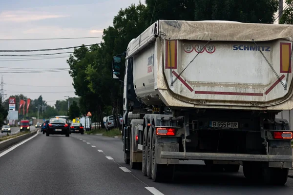 Autoverkehr Umweltverschmutzung Stau Morgens Und Abends Der Hauptstadt Bukarest Rumänien — Stockfoto