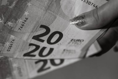 EURO banknotu, Euro 'nun fotoğrafı. Avrupa 'da EUR para enflasyonu