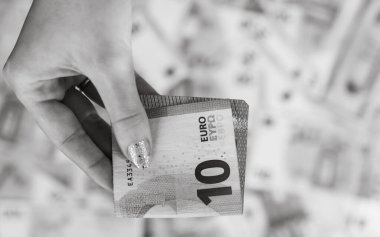 EURO banknotu, Euro 'nun fotoğrafı. Avrupa 'da EUR para enflasyonu