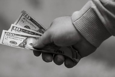 Amerikan doları para ve para fotoğrafı. Amerikan para birimi değişimi