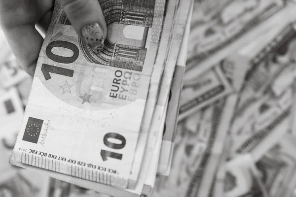 Euro Bankjegy Fénykép Eur Valutáról Euró Pénzinfláció Európában — Stock Fotó