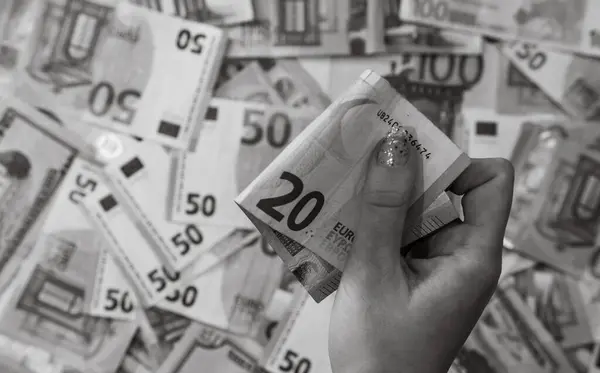 Banknot Euro Zdjęcie Waluty Euro Inflacja Pieniądza Euro Europie — Zdjęcie stockowe