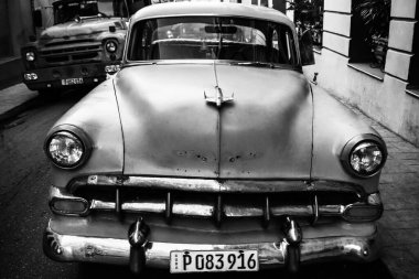 Classic American car used as private taxi in Havana, Cuba, 2022