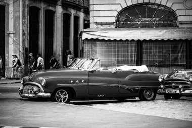 Classic American car used as private taxi in Havana, Cuba, 2022