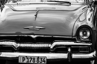 Classic American car used as private taxi in Havana, Cuba, 2022