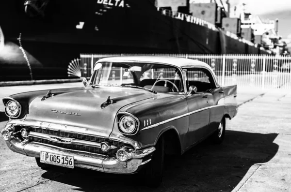 Classic American Car Used Private Taxi Havana Cuba 2022 — 스톡 사진